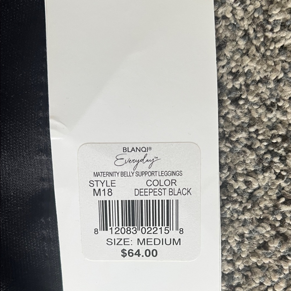 NWT BLANQI Everyday Maternity Belly Support Leggings, Deepest Black - Picture 2 of 5